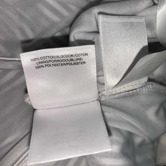 Cappagallo dress size 6 gray white stripes knee length tiered bell sleeves - Picture 9 of 9